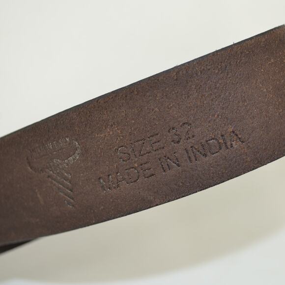 American Bison Brown Leather Belt Durable Mens Classic Sz 32 - Picture 4 of 11